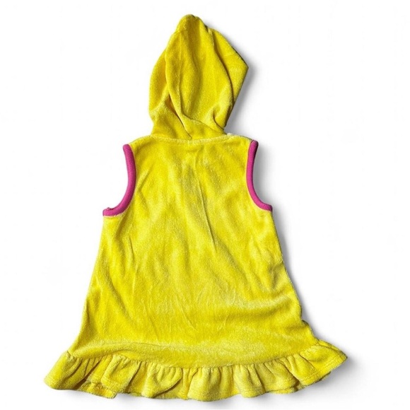 Vintage Yellow OshKosh hooded terry cloth cover up with ruffles and flowers - Picture 3 of 4